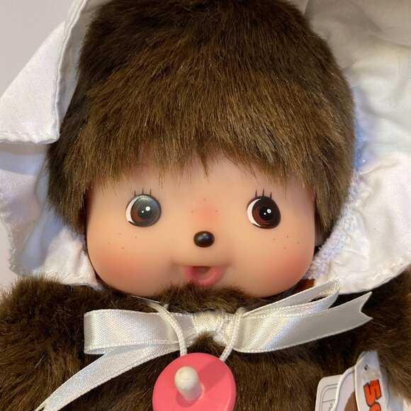 Monchhichi Bebichhichi 25cm Pair Doll Plush Toy Boy Girl Sekiguchi Japan Tag - Picture 14 of 15